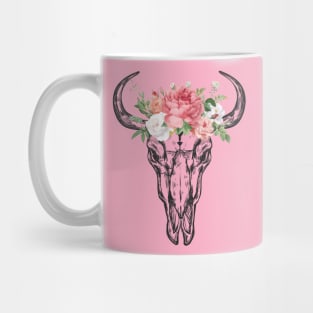 Buffalo Skull With Bouquet Mug